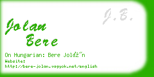 jolan bere business card